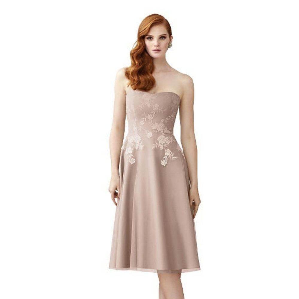 Dessy Collection • Style 2949 Tea-Length/Midi Formal/Party Dress - Picture 2 of 9